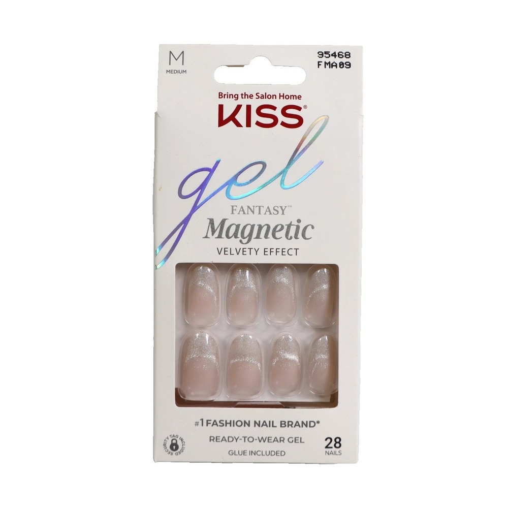 KISS Fantasy Magnetic Velvety Effect Medium Nails FMA09 Silver
